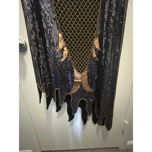 RARE Creative Creations Made In India 100% Silk Size Medium Disco Dress Sequined - Picture 3 of 14